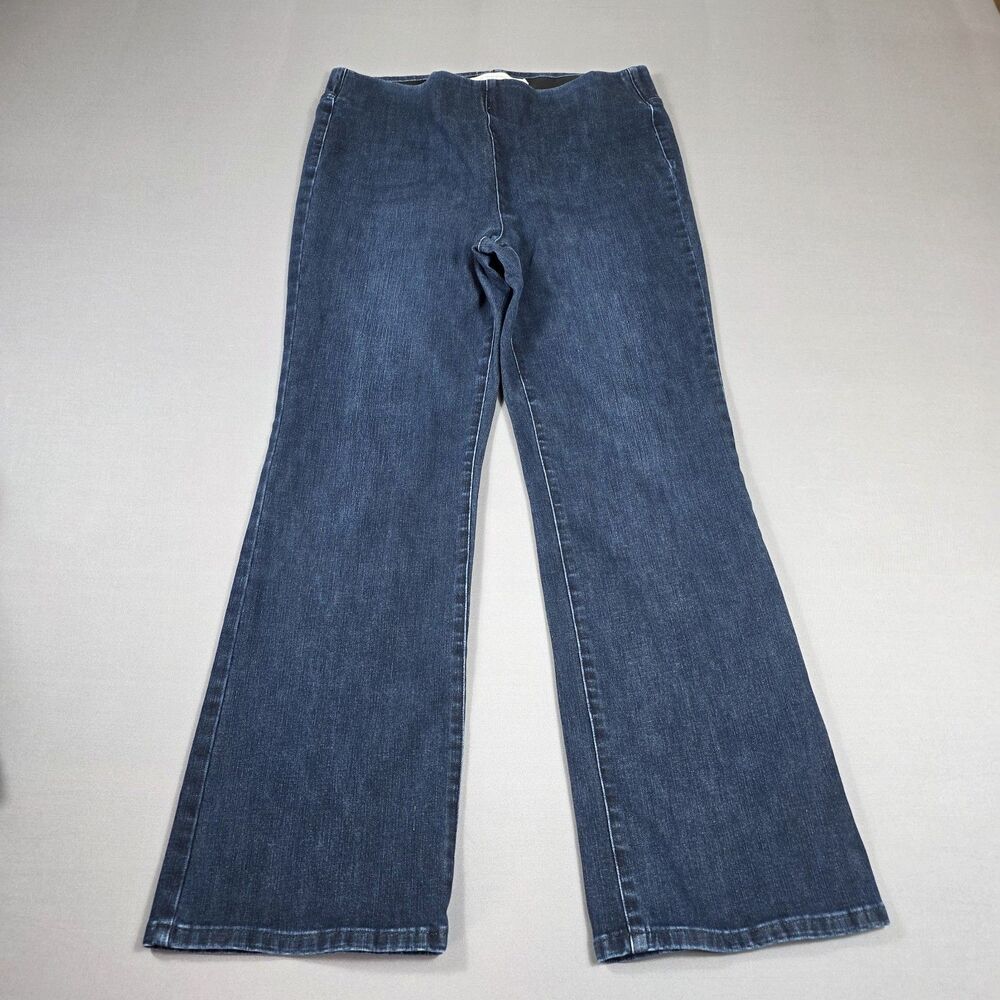 Soft Surroundings Women's Size Large High-Rise Elastic Waist Bootcut Jeans